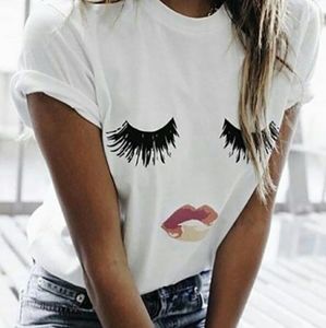 Smiling Face Print Short Sleeve T-shirt